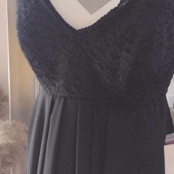 Mori lee by Madeline Gardner black maxi formal/prom/bridesmaid dress - Picture 7 of 14